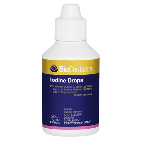 Bioceuticals Iodine Drops 50ml Oral Liquid Healthy Thyroid Gland Function Vegan
