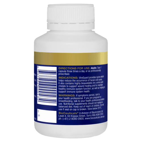Bioceuticals Viroguard 60 Capsules Cold Sore Relief Immune Function Support