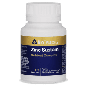 Bioceuticals Zinc Sustain 120 Tablets Nutrient Complex Immune Health Zinc 30mg