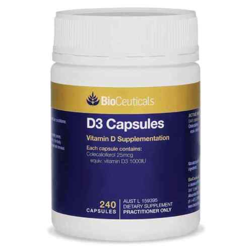 Bioceuticals Vitamin D3 240 Capsules 1000Iu Immune System Health Strong Bones