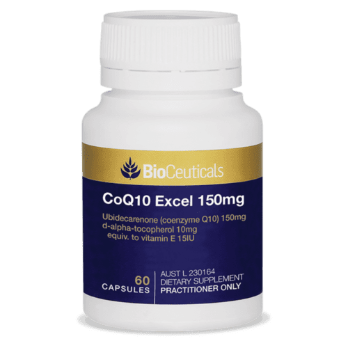 Bioceuticals Coq10 Excel 150mg 60 Capsules Co – Enzyme Q10 & Vitamin E Antioxidant