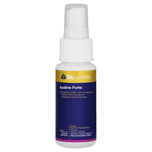 Bioceuticals Iodine Forte 50ml Oral Liquid Spray Healthy Thyroid Function Vegan