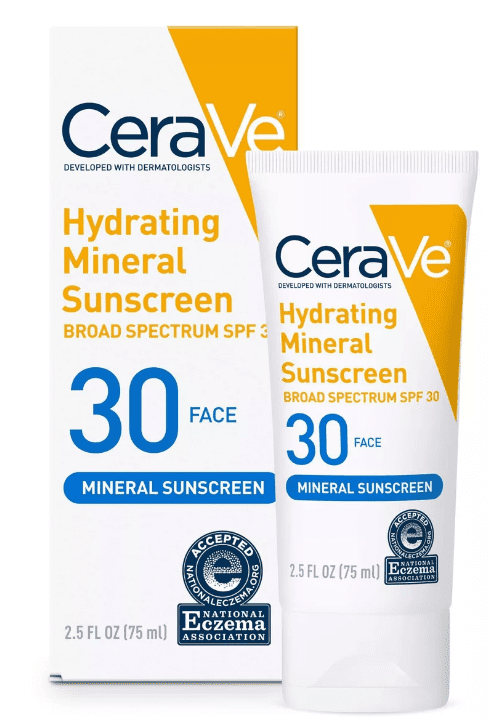 2* Cerave Hydrating Mineral Sunscreen SPF 30 75ml