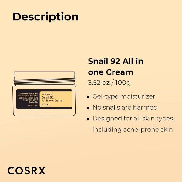 Cosrx Advanced Snail 92 All In One Cream 100ml Face Moisturizer
