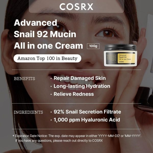 Cosrx Advanced Snail 92 All In One Cream 100ml Face Moisturizer
