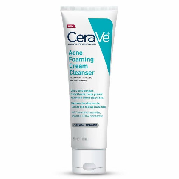 2* Cerave Acne Treatment Foaming Cream Face Cleanser 4% Benzoyl Peroxide 150ml New