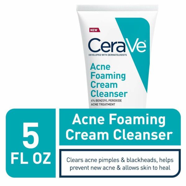 2* Cerave Acne Treatment Foaming Cream Face Cleanser 4% Benzoyl Peroxide 150ml New