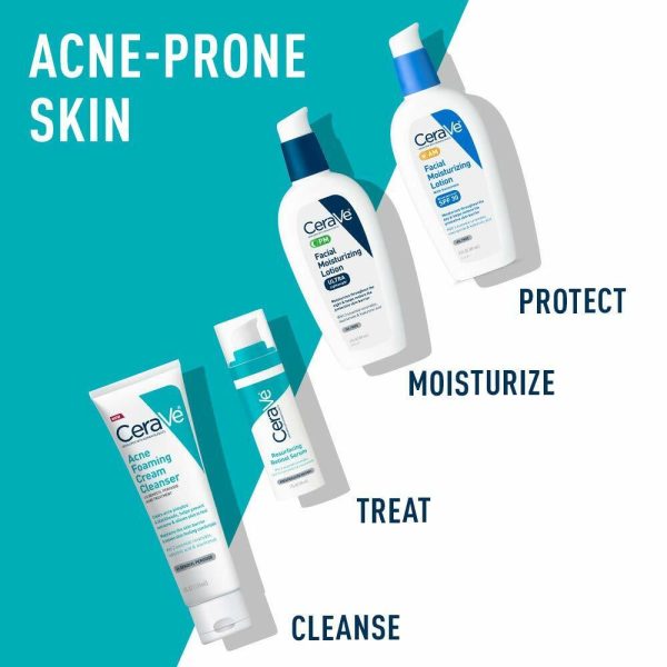 2* Cerave Acne Treatment Foaming Cream Face Cleanser 4% Benzoyl Peroxide 150ml New