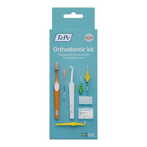 Tepe Orthodontic Kit 10Pcs Oral Care Kit For Cleaning Braces And Implants Interdental Cleaning Tools Good For Teeth Cleaning Plaque Removal Dental Kit With Orthodontic Wax