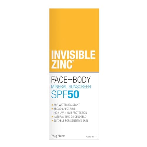 Invisible Zinc SPF50 Face And Body Sunscreen 75G