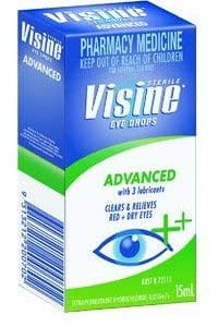 3* Visine Advanced Relief Eye Drops 15ml
