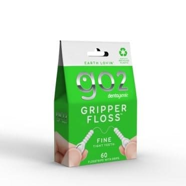 Dental Floss GO2 Dentagenie Gripper Fine Floss – 60 Flosstrips with Grips