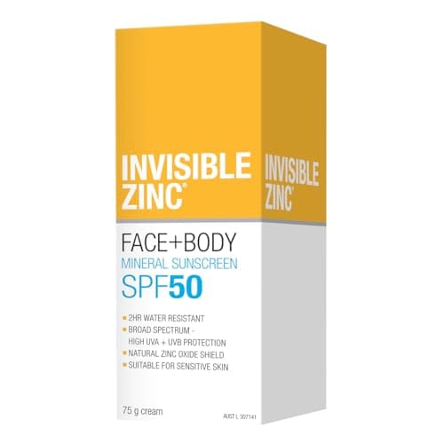 Invisible Zinc SPF50 Face And Body Sunscreen 75G