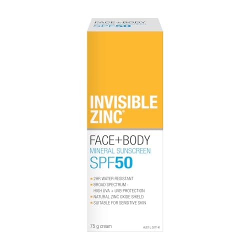 Invisible Zinc SPF50 Face And Body Sunscreen 75G