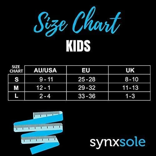 Synxsole Shoe Insoles For Kids As Seen On Shark Tank - Plantar Fasciitis Arch Support Shoe Inserts For Kids Gentle Support Stability - Small Size 9 - 11