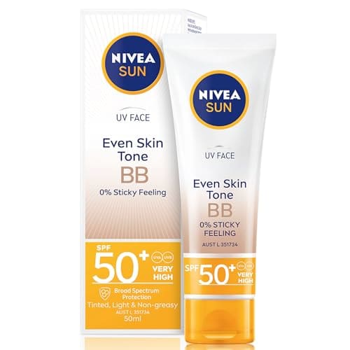 Nivea Sun Uv Face Bb Cream SPF 50 50ml Tinted Face Sunscreen Daily Face SPF Fast Absorbing Lightweight Formula Broad Spectrum Uva Uvb Protection