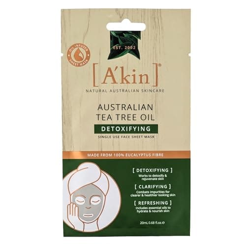 A'Kin Australian Tea Tree Oil Detoxifying Face Sheet Mask 20ml
