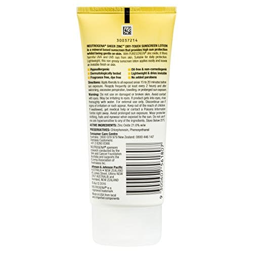 NeutrogenaÂ® Sheer Zinc Face Dry - Touch Sunscreen Lotion SPF50 88ml