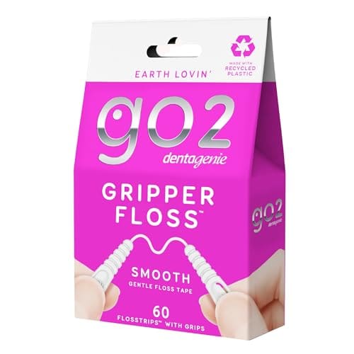 Dental Floss GO2 Dentagenie Gripper Smooth Floss - 60 Flosstrips with Grips
