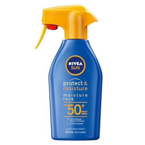 Nivea Protect And Moisture Moisture Lock Sunscreen Spray SPF 50 300ml Moisturising Sunscreen 4 – Hour Water Resistant Broad Spectrum Uva Uvb Protection Hydrating Formula With Vitamin E