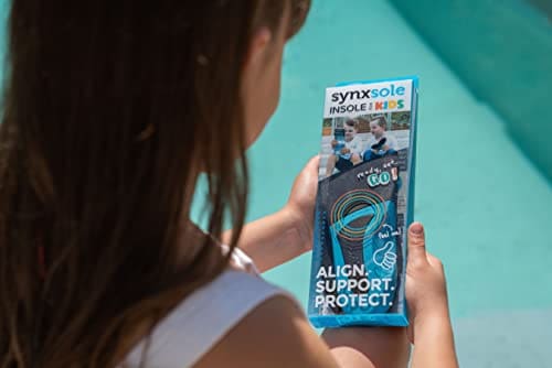 Synxsole Shoe Insoles For Kids As Seen On Shark Tank - Plantar Fasciitis Arch Support Shoe Inserts For Kids Gentle Support Stability - Small Size 9 - 11