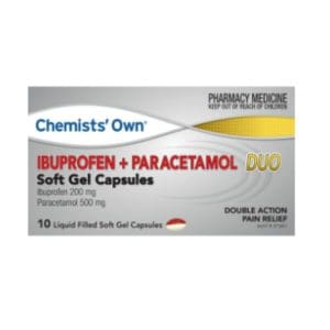 Chemists' Own Ibuprofen + Paracetamol Soft Gel Capsules 10