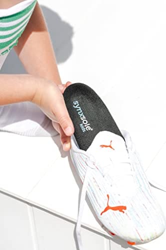 Synxsole Shoe Insoles For Kids As Seen On Shark Tank - Plantar Fasciitis Arch Support Shoe Inserts For Kids Gentle Support Stability - Small Size 9 - 11