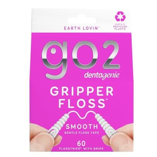 Dental Floss GO2 Dentagenie Gripper Smooth Floss - 60 Flosstrips with Grips