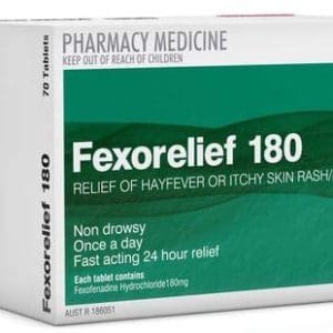 Pharmacy Action Fexorelief 180mg 70 Tablets Generic For Telfast