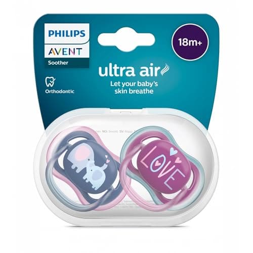 Philips Avent Ultra Air Pacifier 18Mths Firm Teat For Growing Teeth Scf349 19