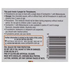 Combantrin-1 Threadworm Chocolate Squares 4 Pack - Image 4