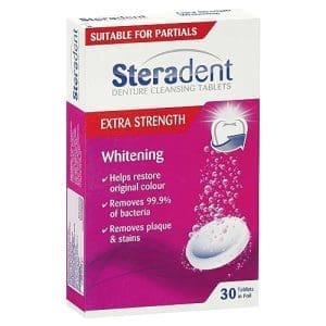 Steradent Denture Cleaning Tablets Extra Strength Intensive Whitening 30 Pack - Image 2
