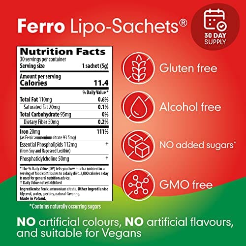 Lipo - Sachets Ferro Strawberry Flavour Sachets 5G 30 Pack