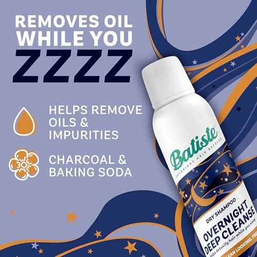 Batiste Overnight Deep Cleanse Dry Shampoo - Detoxify Your Hair While You Sleep - Refresh Reclaim Your Morning - No White Residue - Long - Lasting Freshness - Hair Care - 200ml