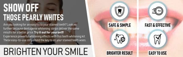 Dentagenie Professional Teeth Whitening Strips Only 30 Minutes A Day For Tooth Whitening Perfection Strong 6 Hydrogen Peroxide Gel For Whiter Teeth 28 Moldable Upper And Lower No Slip White Strips