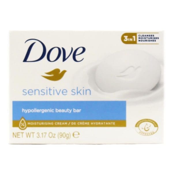 4* Dove Sensitive Skin Hypollergenic Beauty Soap Bar 90G (packaging may vary)