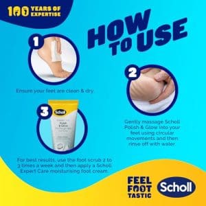 Scholl Expertcare Polish Glow Foot Scrub Infused With Volcanic Pumice Stone Scrub For Soft Radiant Feet 75ml - Image 9