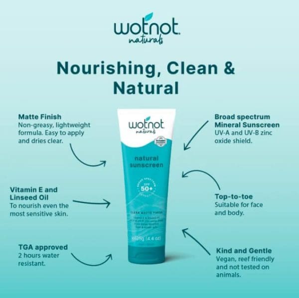 Wotnot Naturals Zinc Sunscreen SPF 50 125g