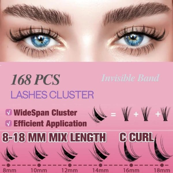 COSMOLAB Oriental Doll Pop-On Lashes- DIY Pre-Glued Extension Clusters