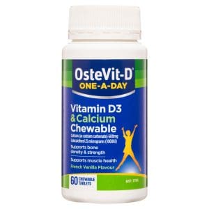 Ostelin Calcium & Vitamin D Chewable - D3 For Bone Health + Immune Support 60 Tablets