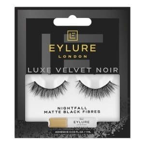 Eylure London Luxe Velvet Noir Eyelashes Nightfall Matte Black Fibres