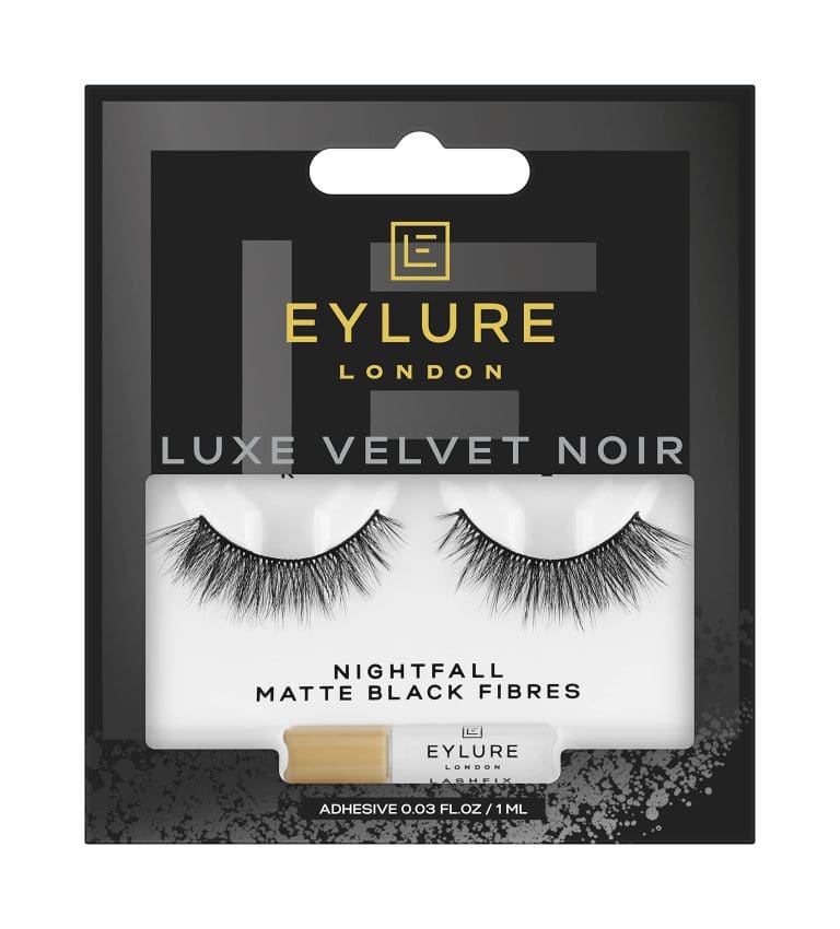 Eylure London Luxe Velvet Noir Eyelashes Nightfall Matte Black Fibres