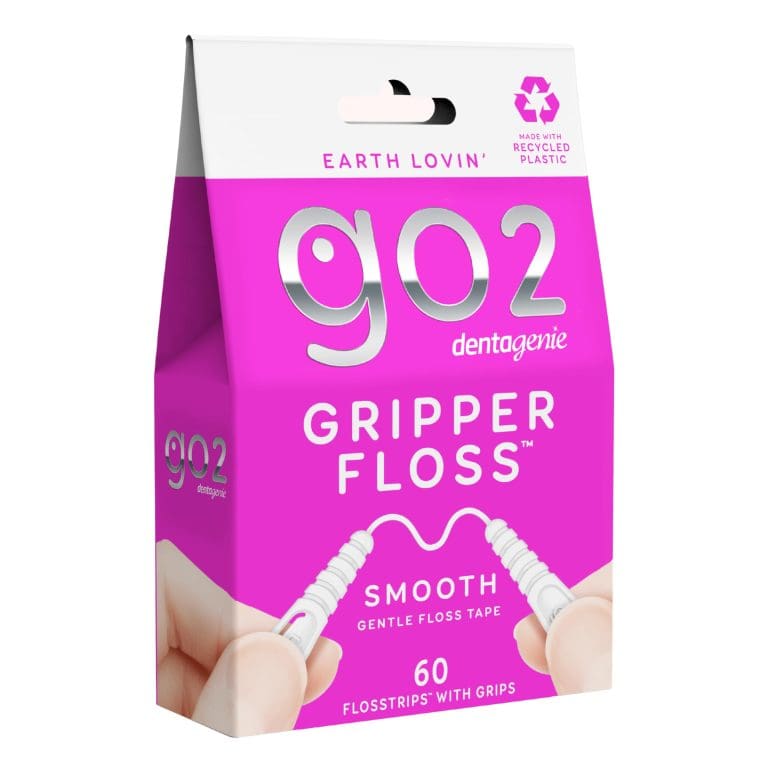 Dental Floss GO2 Dentagenie Gripper Smooth Floss – 60 Flosstrips with Grips