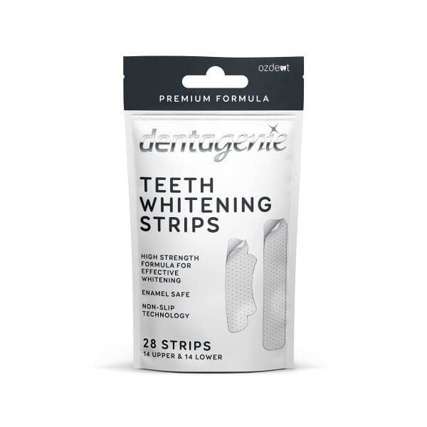 Dentagenie Professional Teeth Whitening Strips Only 30 Minutes A Day For Tooth Whitening Perfection Strong 6 Hydrogen Peroxide Gel For Whiter Teeth 28 Moldable Upper And Lower No Slip White Strips