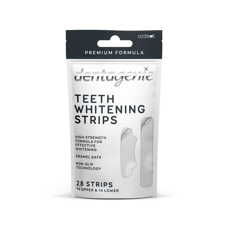 Dentagenie Professional Teeth Whitening Strips Only 30 Minutes A Day For Tooth Whitening Perfection Strong 6 Hydrogen Peroxide Gel For Whiter Teeth 28 Moldable Upper And Lower No Slip White Strips