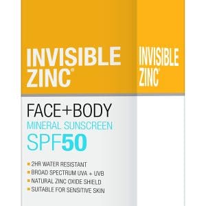 Invisible Zinc SPF50 Face And Body Sunscreen 150G