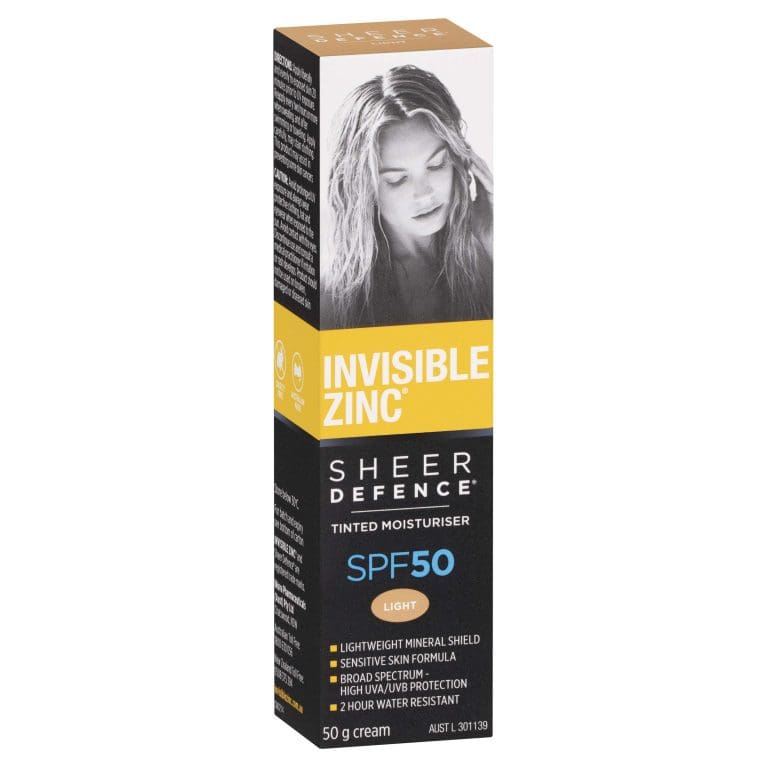Invisible Zinc Sheer Defence Tinted Moisturiser SPF 50 Light 50G