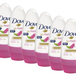 6* Dove Go Fresh Deodorant Roll On Pomegranate & Lemon Verbena 50ml (packaging may vary)