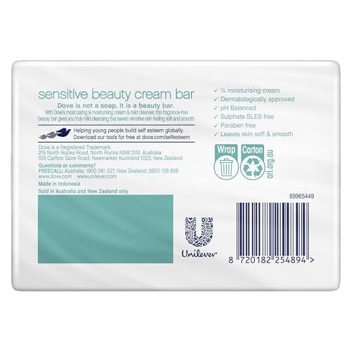4* Dove Beauty Cream Bar Sensitive (packaging may vary)