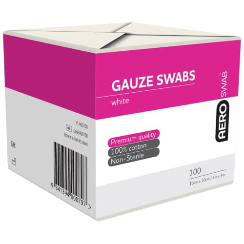 Aeroswab Non – Sterile Gauze Swab 10cm X 10cm Pack Of 100 White